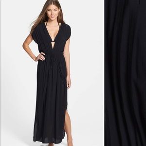 Deep v neck cover up maxi